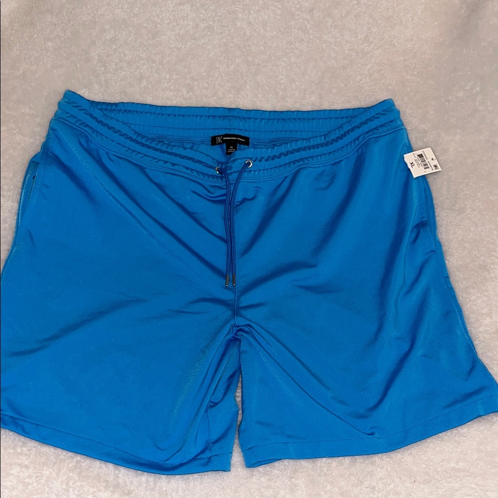 INC International Concepts Blue Athletic Shorts - Picture 2 of 4
